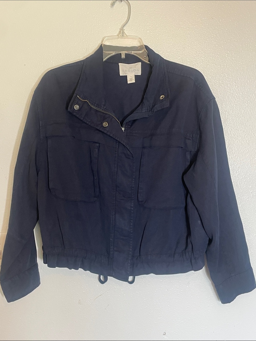 Caslon Navy Utility Jacket with Front Flap Pockets